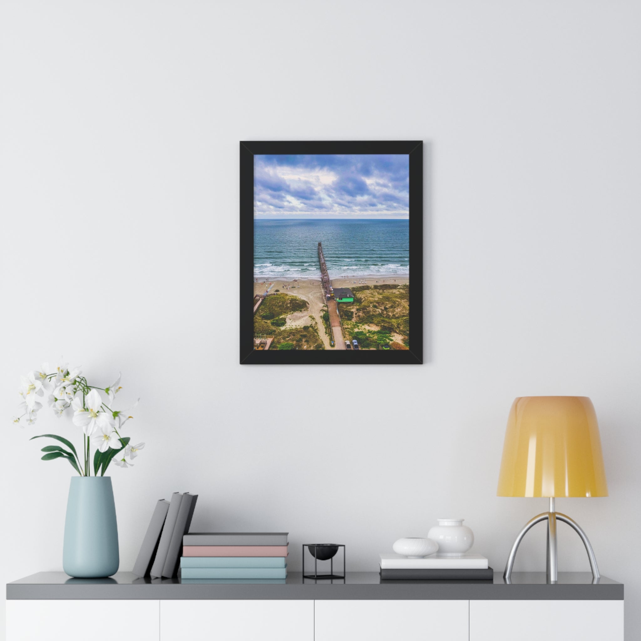 Sunset Beach, NC, Pier - Framed Vertical Poster