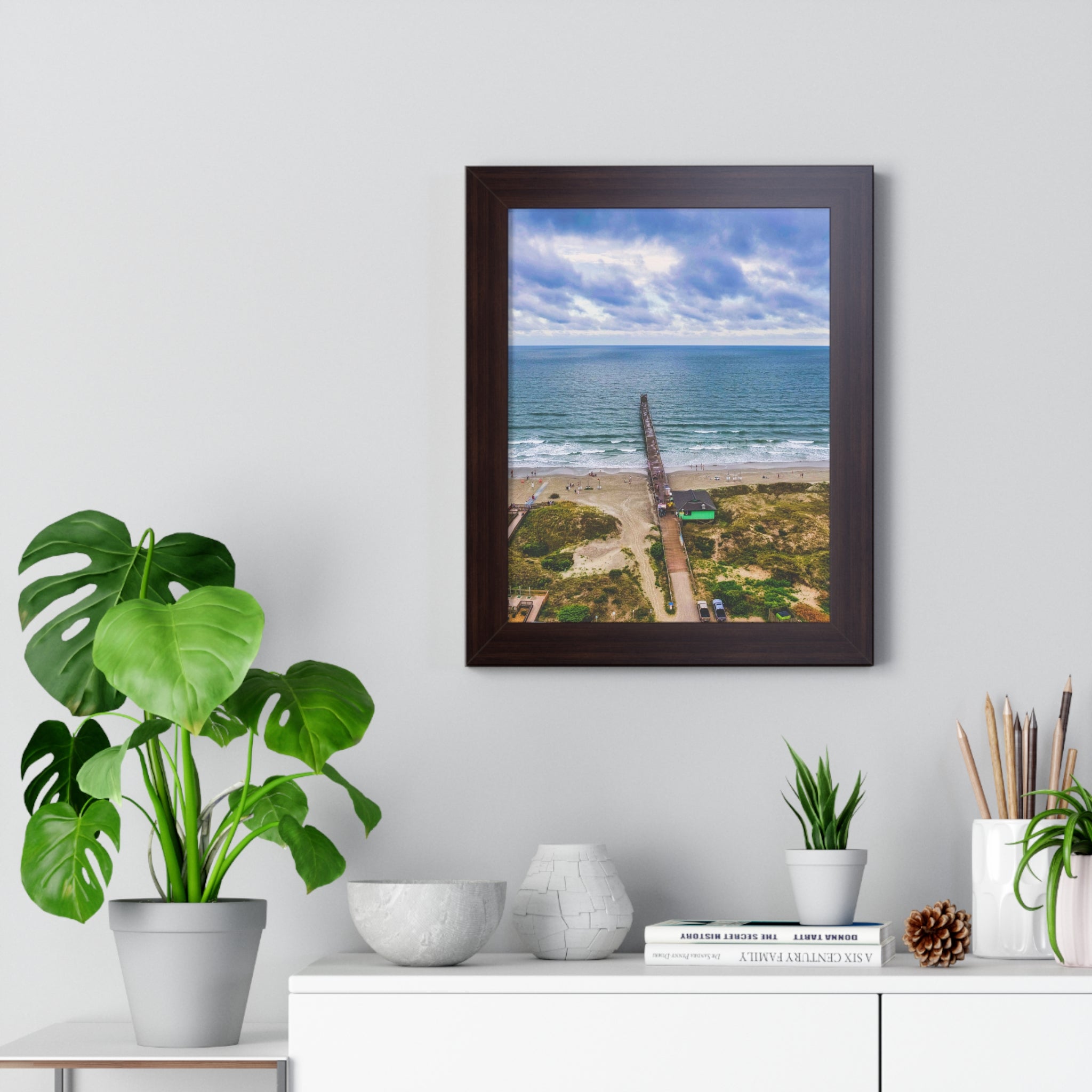 Sunset Beach, NC, Pier - Framed Vertical Poster