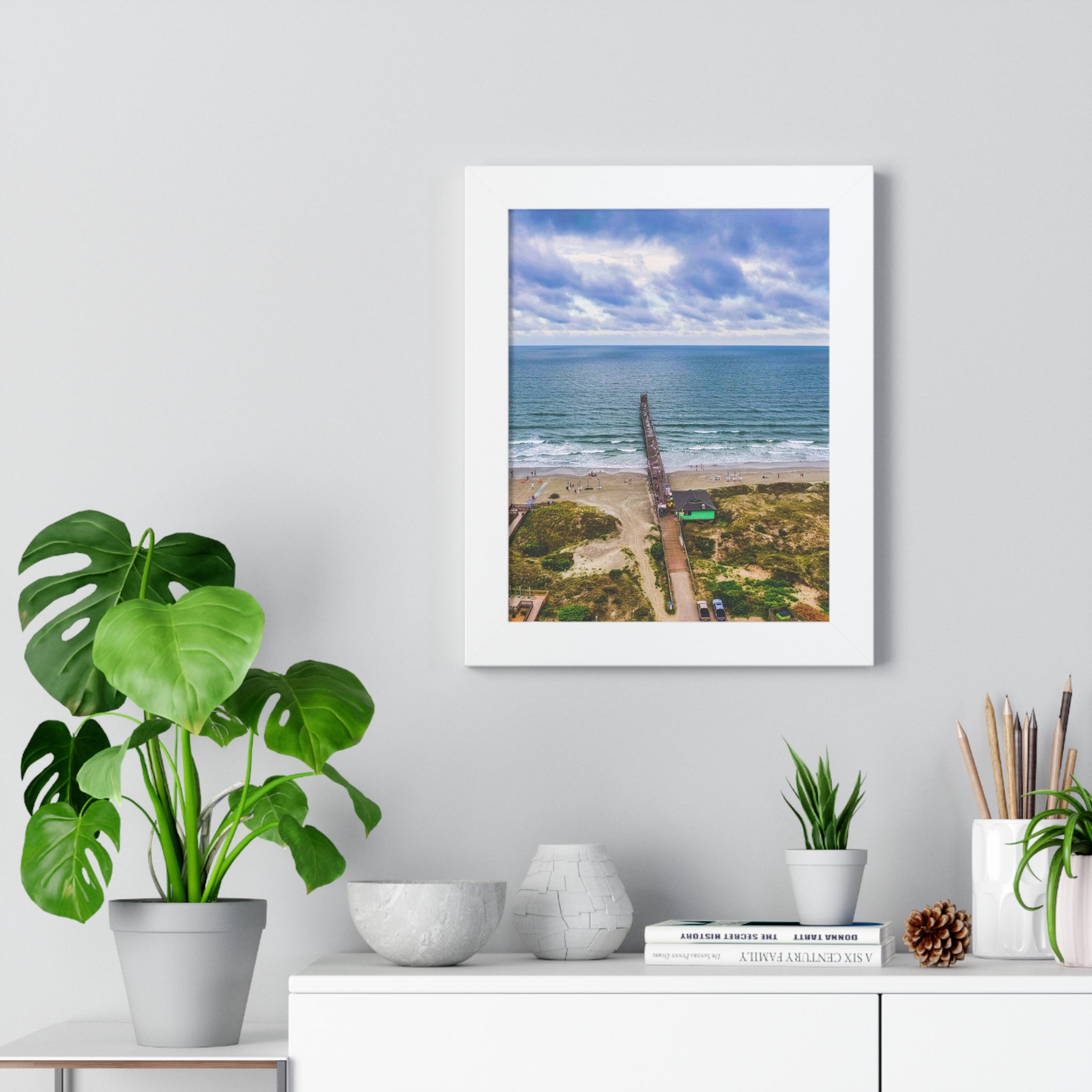 Sunset Beach, NC, Pier - Framed Vertical Poster