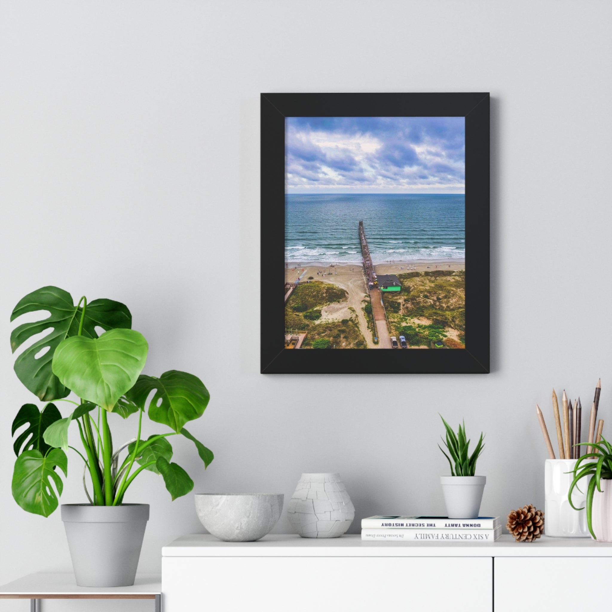 Sunset Beach, NC, Pier - Framed Vertical Poster