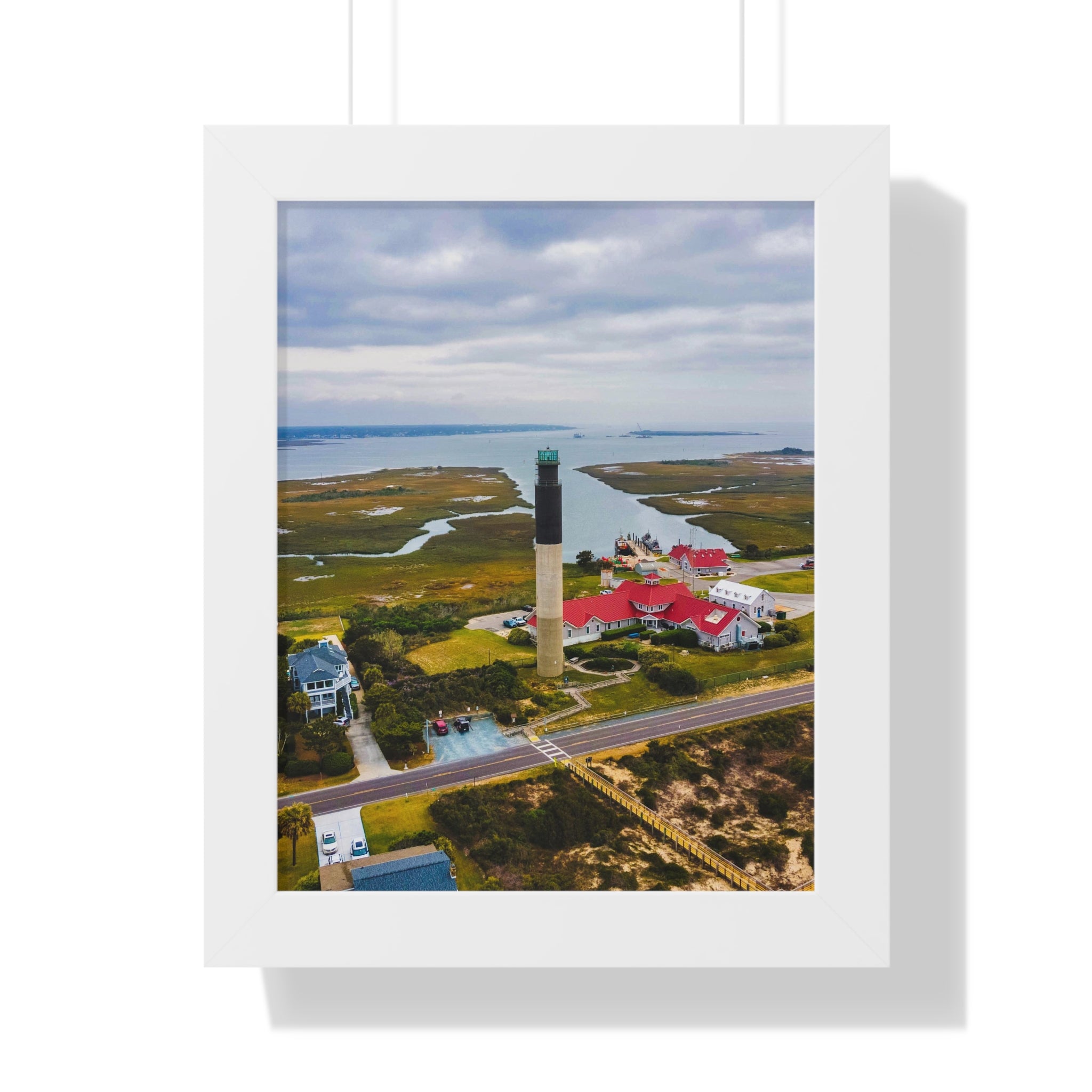 Oak Island Lighthouse - Framed Vertical Poster