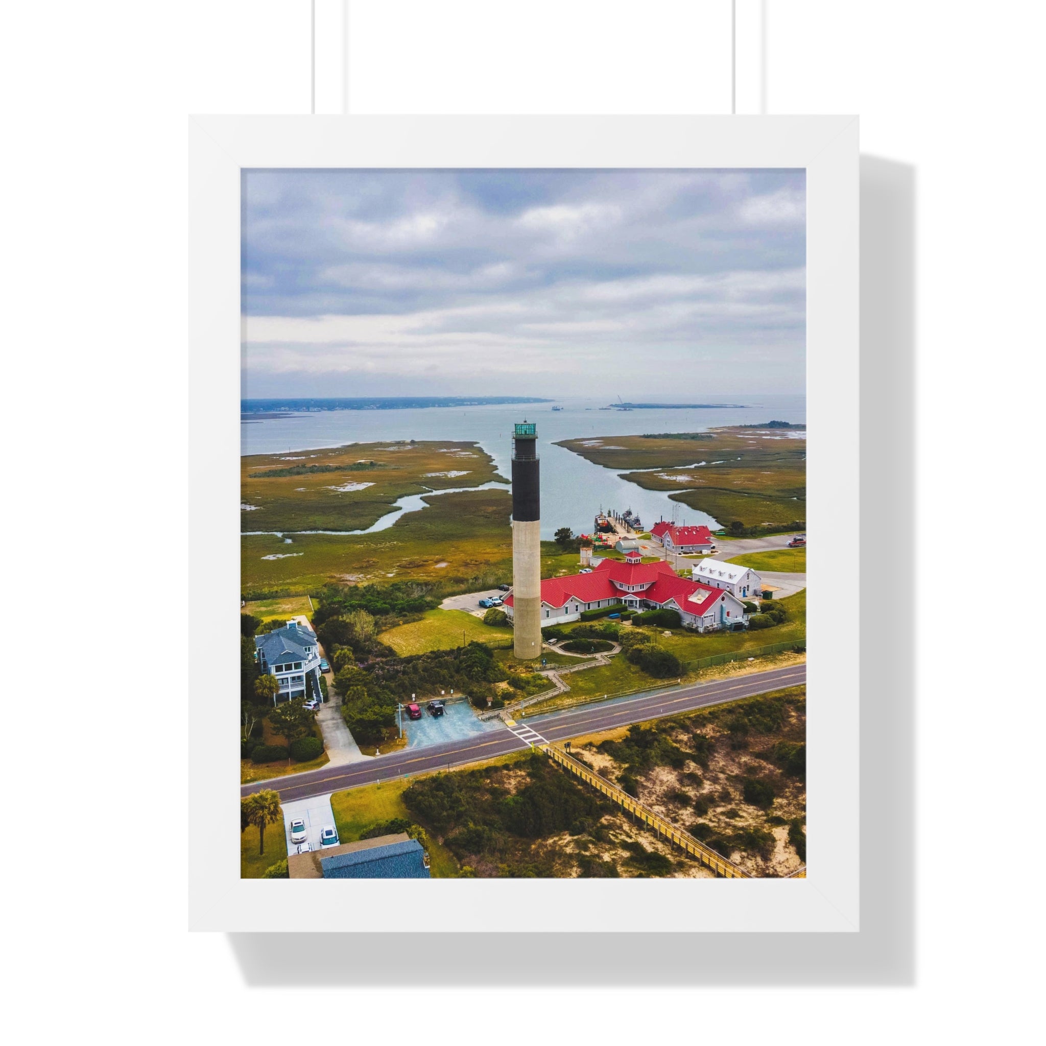 Oak Island Lighthouse - Framed Vertical Poster