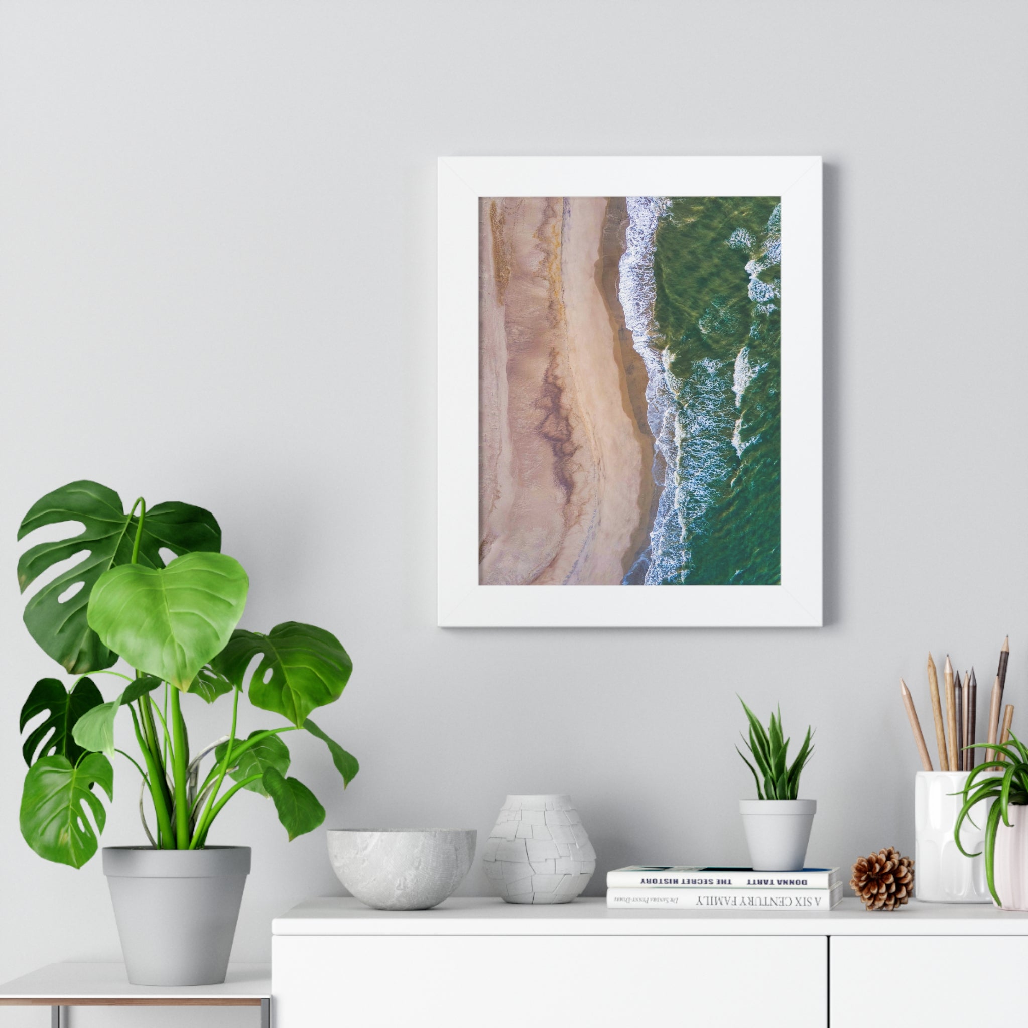 Oak Island, NC - Framed Vertical Poster