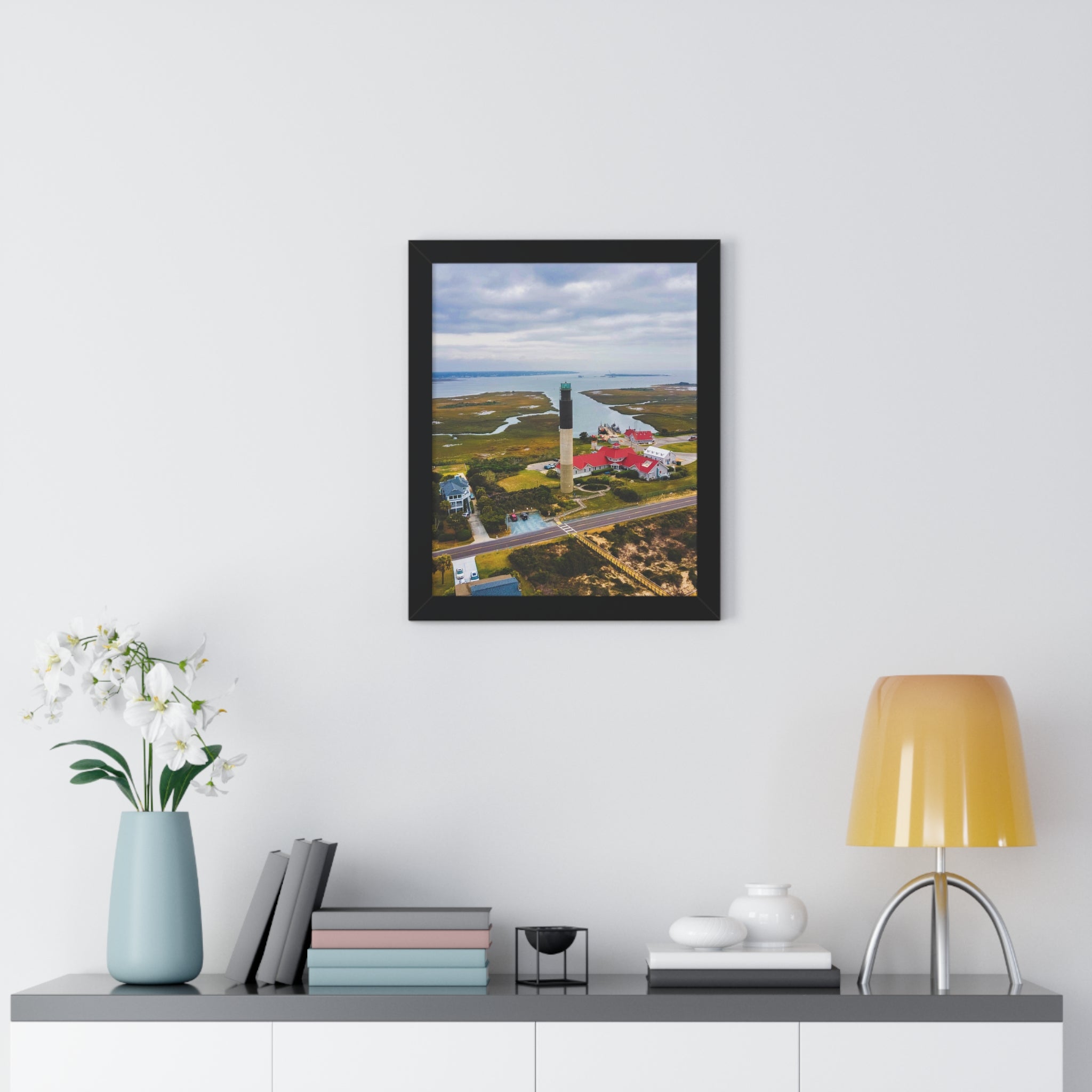 Oak Island Lighthouse - Framed Vertical Poster