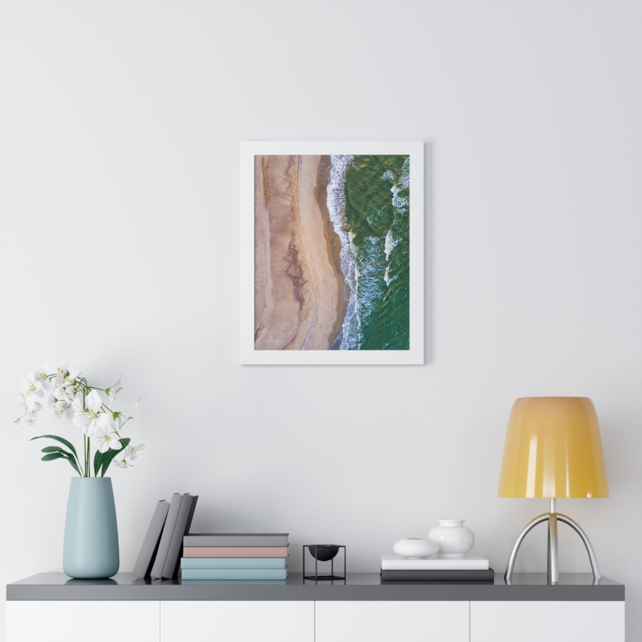 Oak Island, NC - Framed Vertical Poster