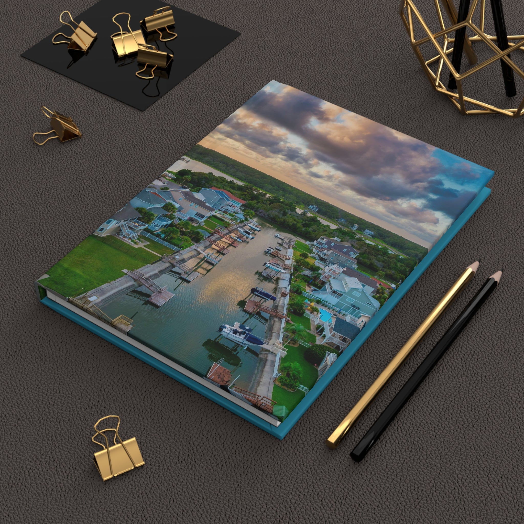 Canal, Ocean Isle Beach, NC - Hardcover Journal Matte