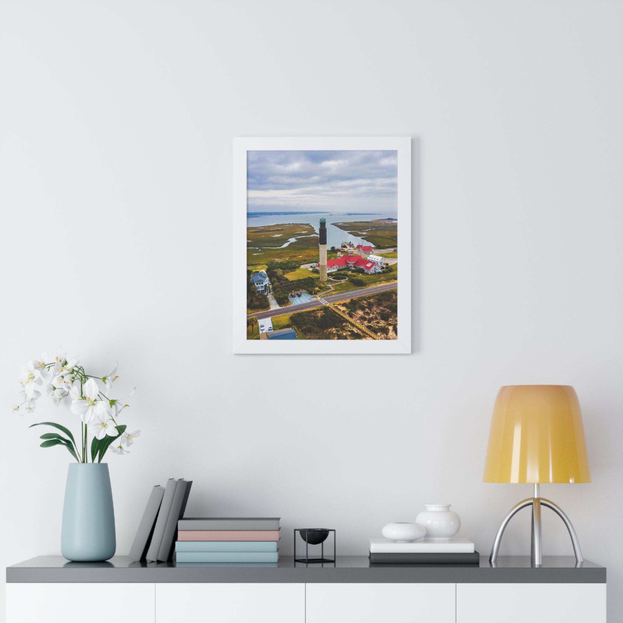 Oak Island Lighthouse - Framed Vertical Poster