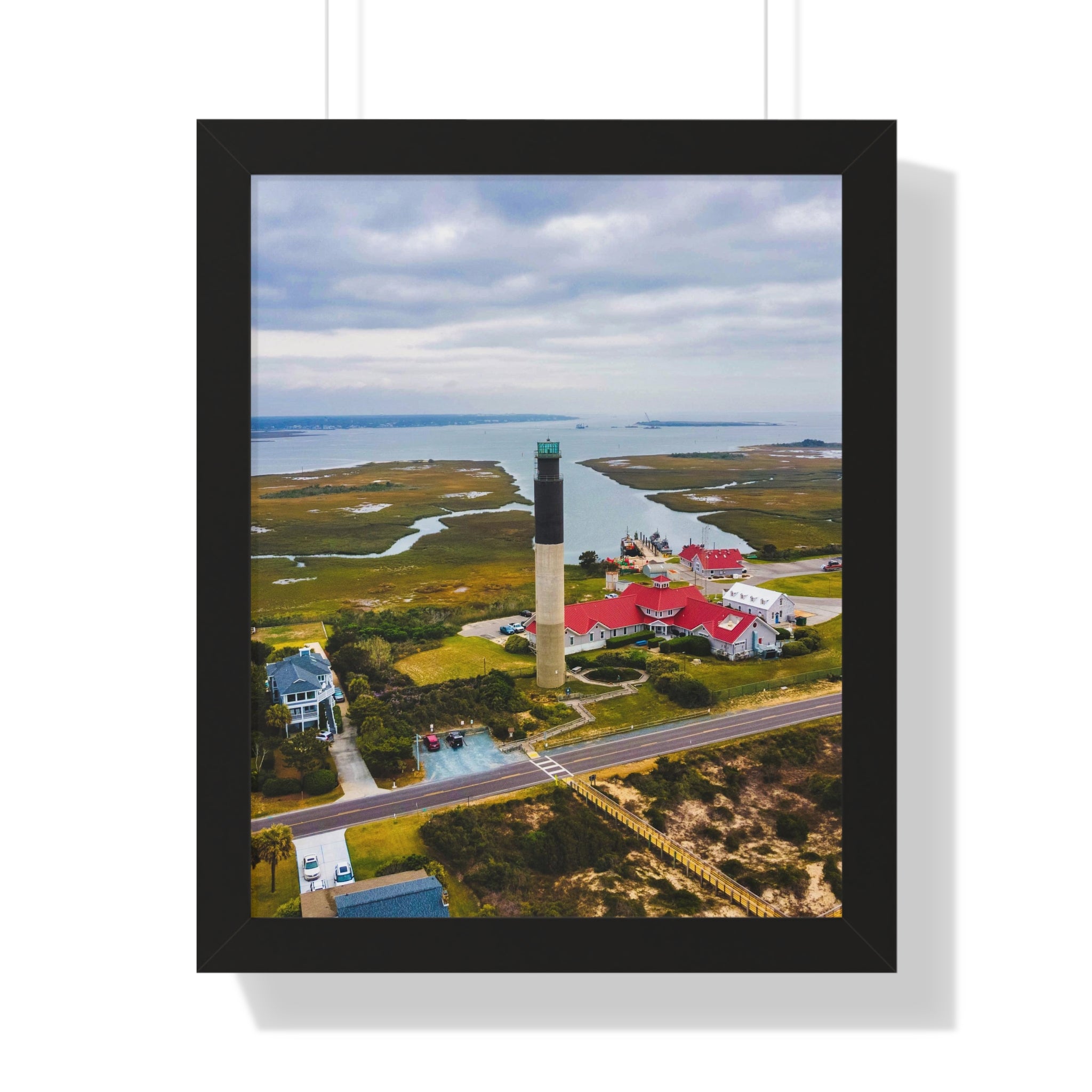 Oak Island Lighthouse - Framed Vertical Poster